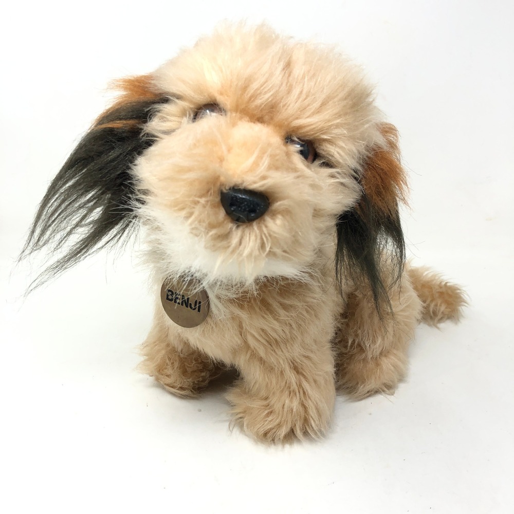 Vintage Benji Plush Dog Tan Brown Movie Puppy 10" Brass Collar Dakin 1978